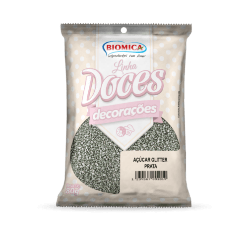 Açúcar Glitter Prata 500g