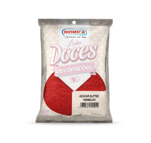 Açúcar Glitter Vermelho 500g