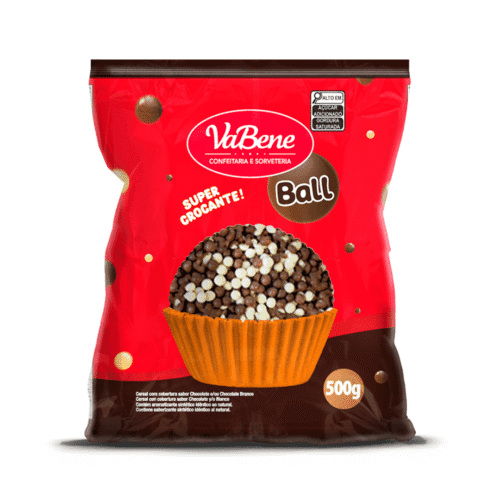 Cereal Mini Ball Chocolate Ao LeiteBranco 500g Vabene