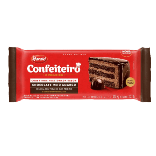 Cobertura Confeiteiro Meio Amargo em Barra 1,01kg