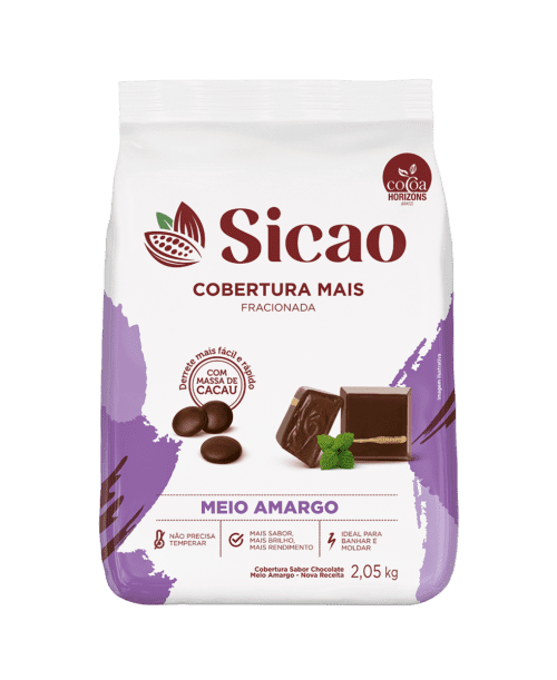 Cobertura Fracionada Sabor Chocolate Meio Amargo Sicao Mais - 2,05 kg