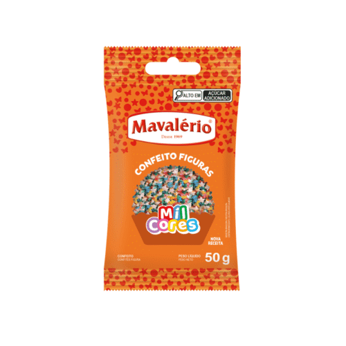 Confeito Figura Estrelinha 50g Mil Cores Mavalério