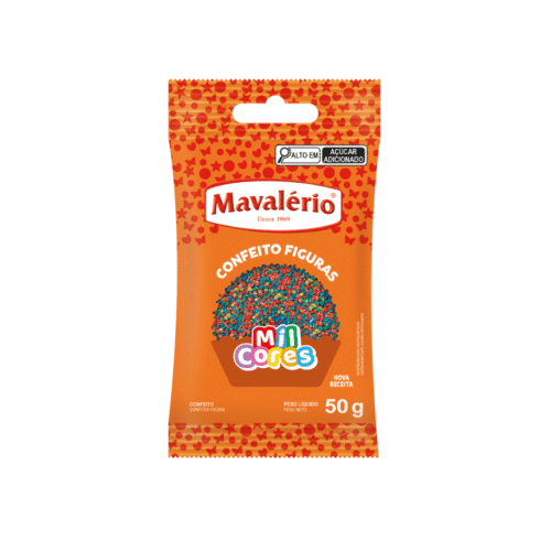 Confeito Figura Miniconfete 50g Mil Cores Mavalério