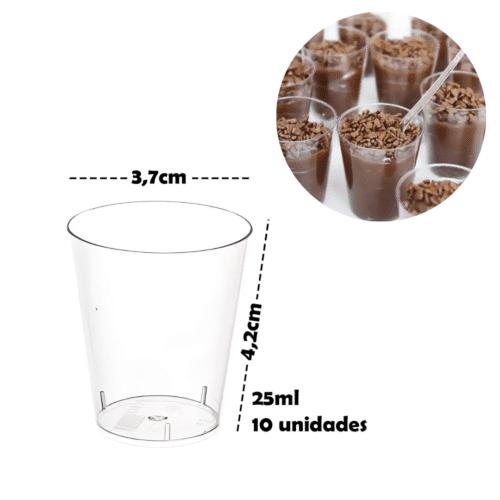 Copinhos Acrílico Brigadeiro 25ml c10und