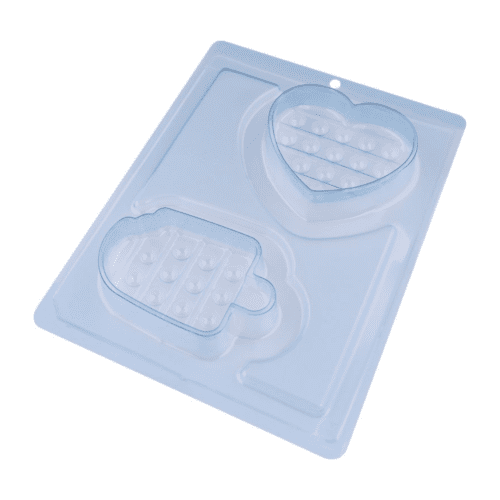 Forma Silicone Pop It Sorvete e Coração - 10287