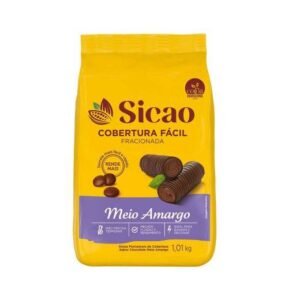 Cobertura Fracionada Sabor Chocolate Meio Amargo Sicao Fácio 1,01Kg