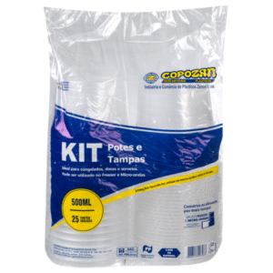 Kit Pote Redondo Freezer e Micro 500ml Copozan C25und