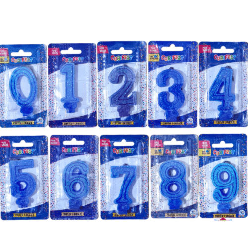 Vela Simples Numero Azul